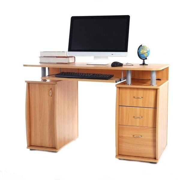 Shop Office Workstation Pc Laptop Table Computer Desk W Drawers