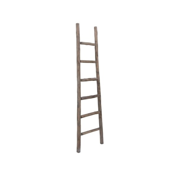 Cheung's Handmade Wooden Decorative Ladder in Brown Finish