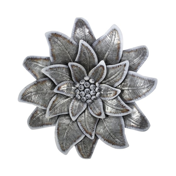 Cheung's Handmade Galvanized Metal Wall Flower with Buds - Gray
