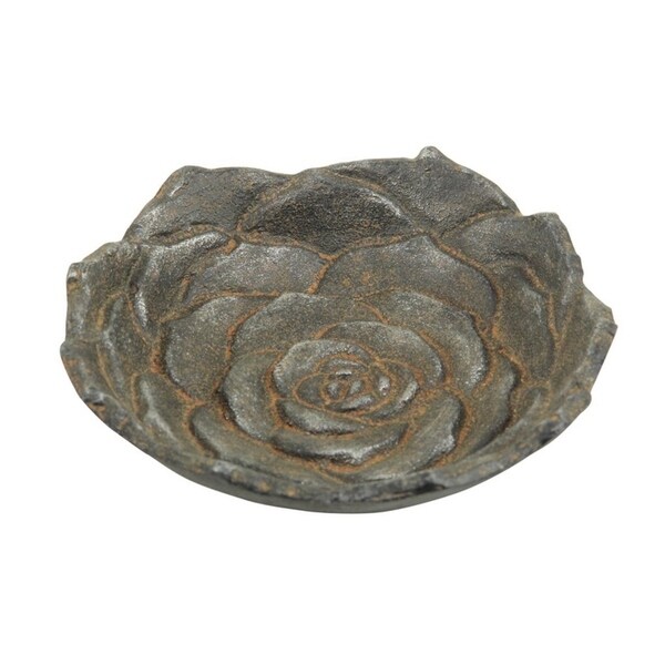 Cheung's Handmade Distressed Cast Iron Lotus Table Decor - Small