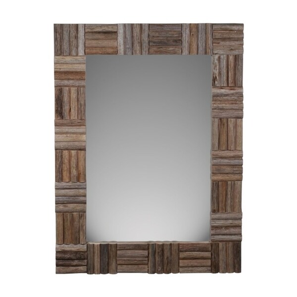 Cheung's Handmade Hand Crafted Brown Wood Frame Wall Mirror