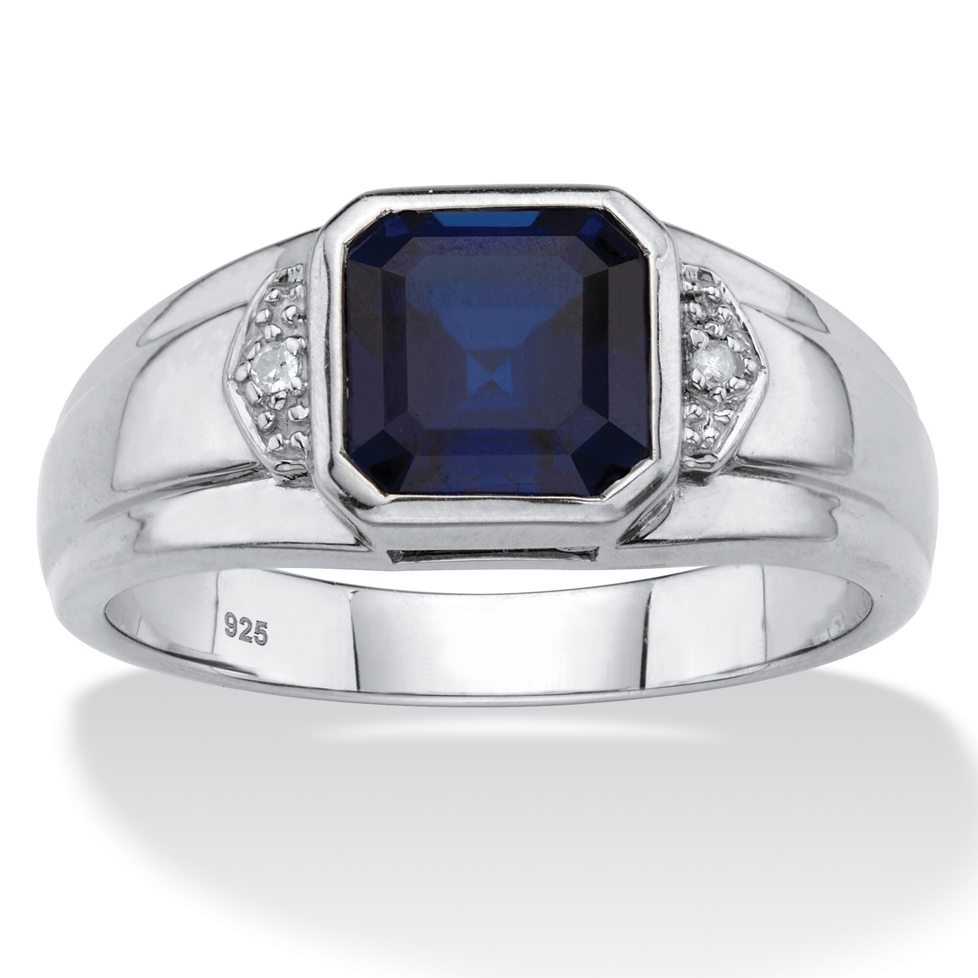 Platinum over Sterling Silver Sapphire 
