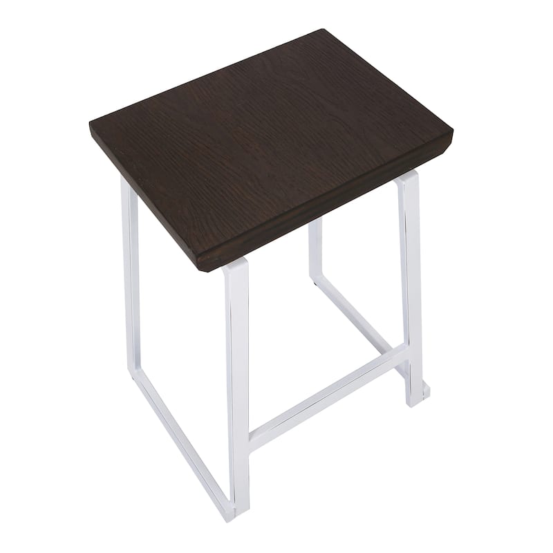 Carbon Loft Richard Espresso/ White Industrial Counter Stools (Set of 2)