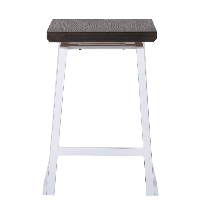 Carbon Loft Richard Espresso/ White Industrial Counter Stools (Set of 2)