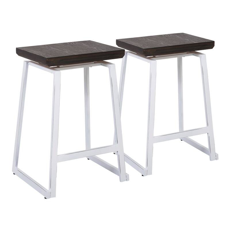 Carbon Loft Richard Espresso/ White Industrial Counter Stools (Set of 2)