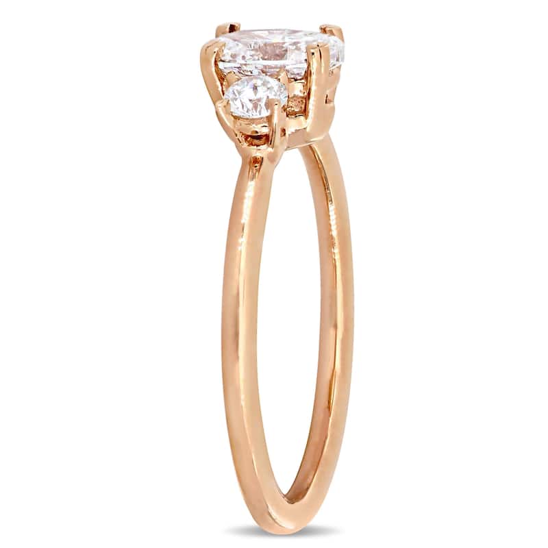 Miadora 14k Rose Gold 1ct TDW Diamond 3-Stone Engagement Ring