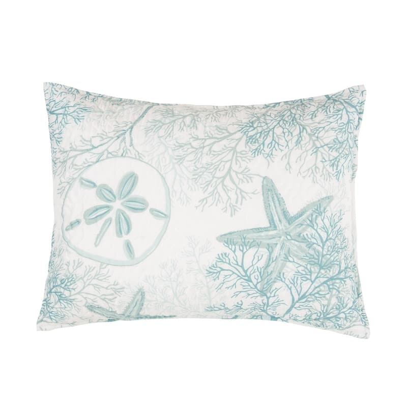 Ocean Pearl Microfiber Coastal 3 Piece Quilt Set