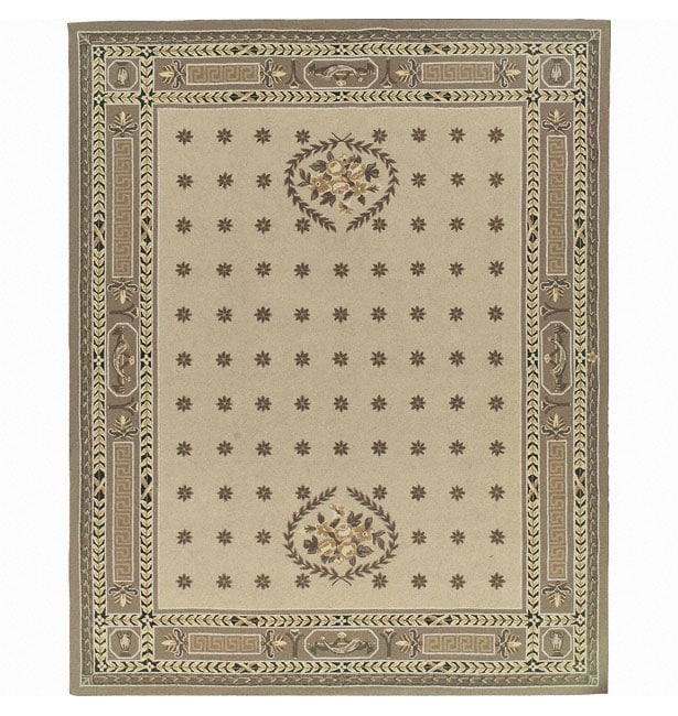 Nourison Hand hooked Bijoux Beige Wool Runner Rug (26 X 8)