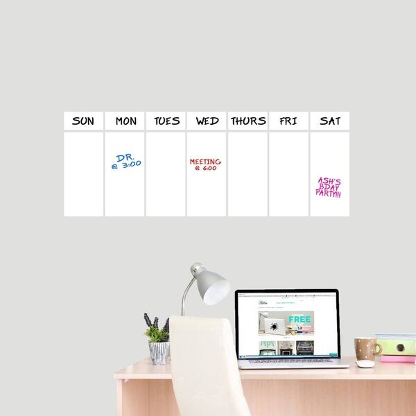 This Week Dry Erase Calendar Wall Decal Overstock 22691900