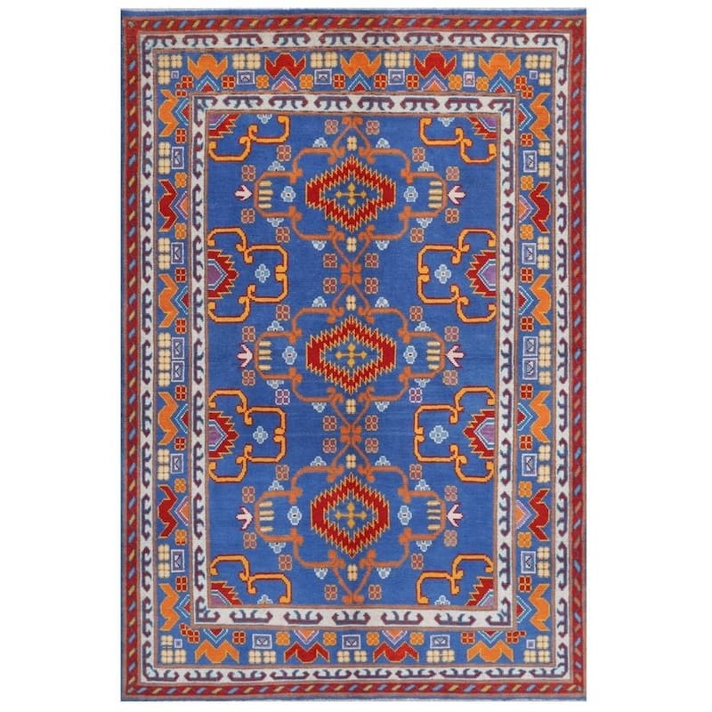 Handmade One-of-a-Kind Kargahi Wool Rug (Afghanistan) - 5'9 x 8'9