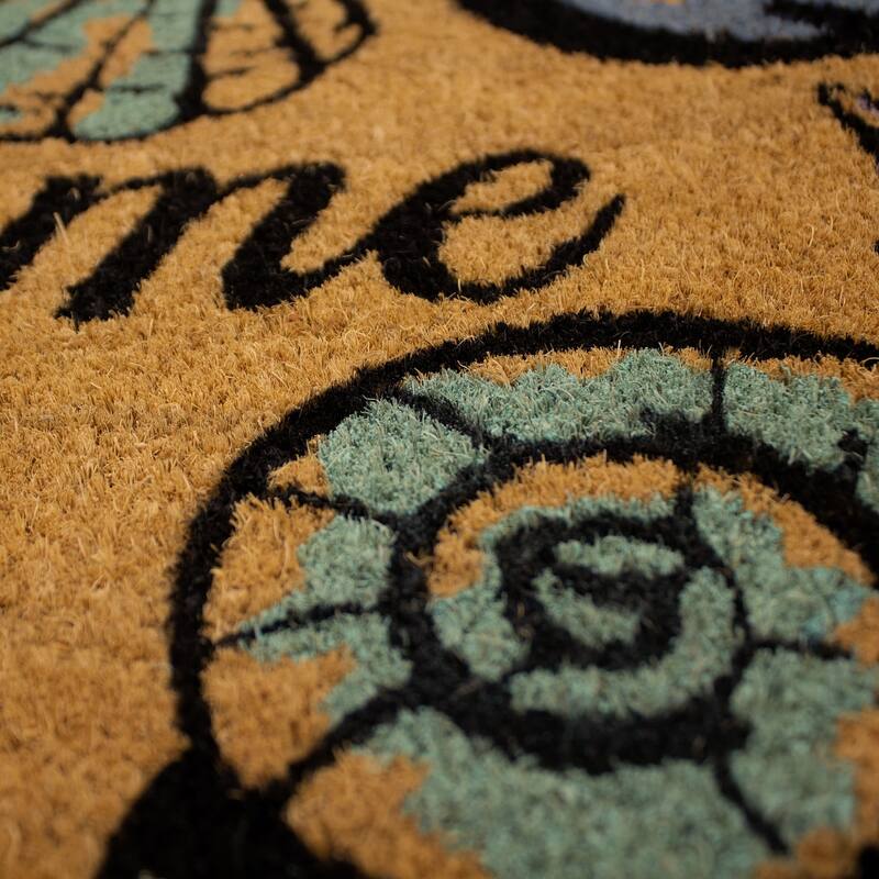 Storm Stopper Seashell Welcome 18x28 in. Indoor/Outdoor Coir Mat