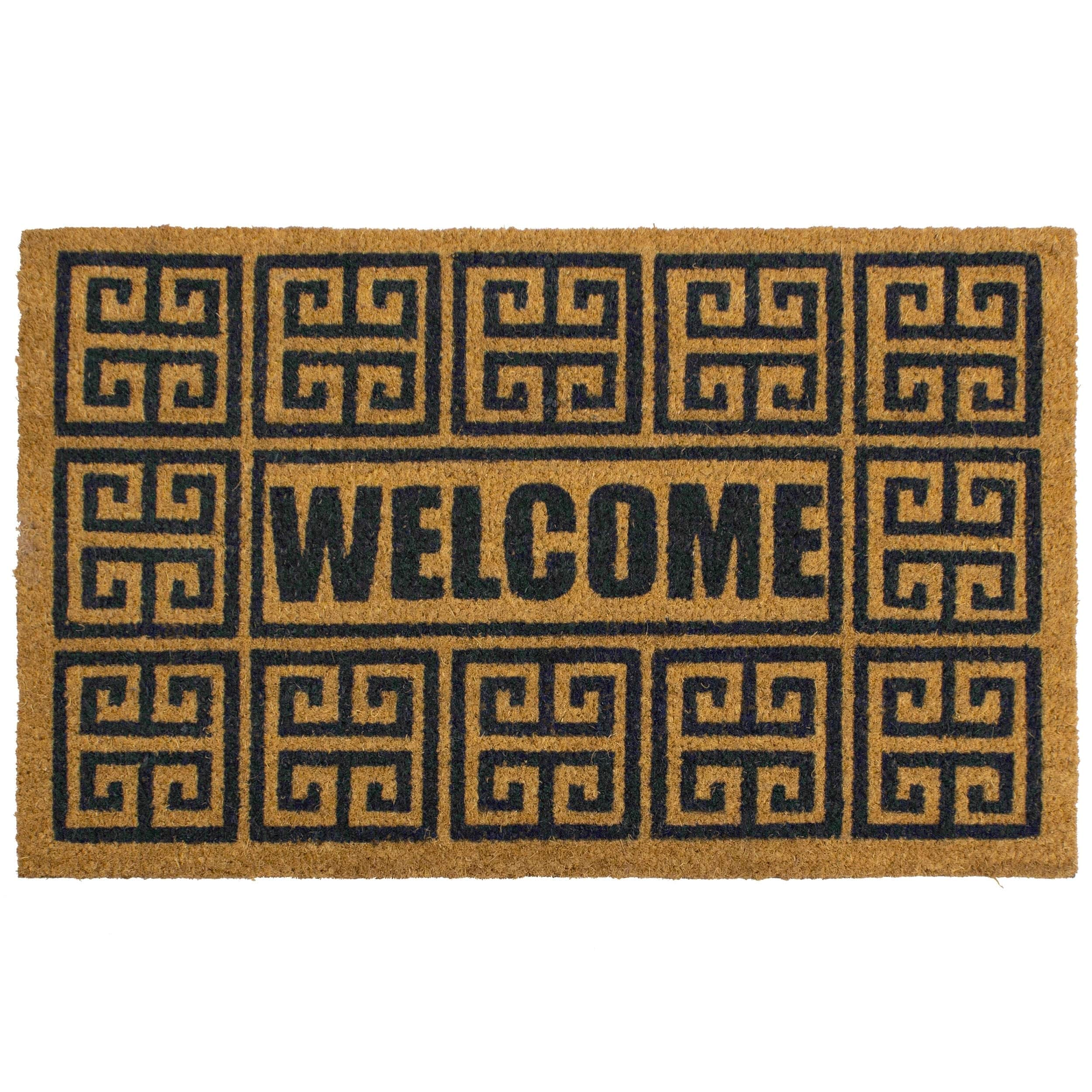 Monogram Printed Coir Mat Doormat Welcome Mat Indoor Outdoor Rug, 18x28 -  Linen Store