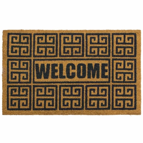 Storm Stopper All Weather Seashell Welcome 18 in. x 28 in. Indoor/Outdoor Printed Coir Mat