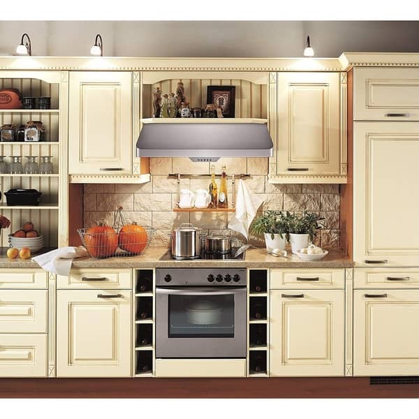 Shop Winflo 36 In Ductecd Stainless Steel Under Cabinet Range Hood With Baffle Filters Led Lights And 3 Speed Push Buttons Overstock 22693046