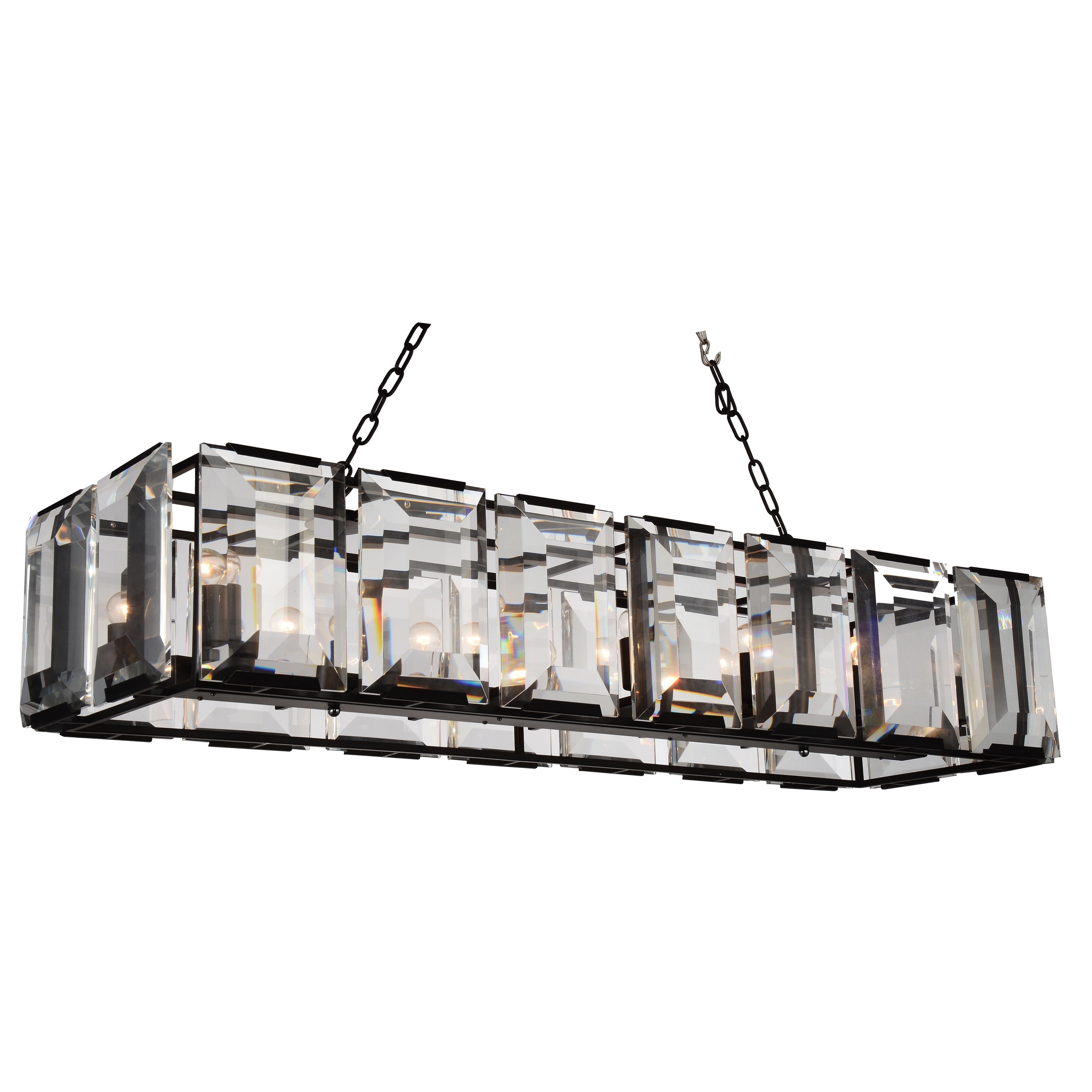 14 Light Chandelier with Black Finish and Clear Crystals - Chandeliers For Bedrooms by Overstock.com