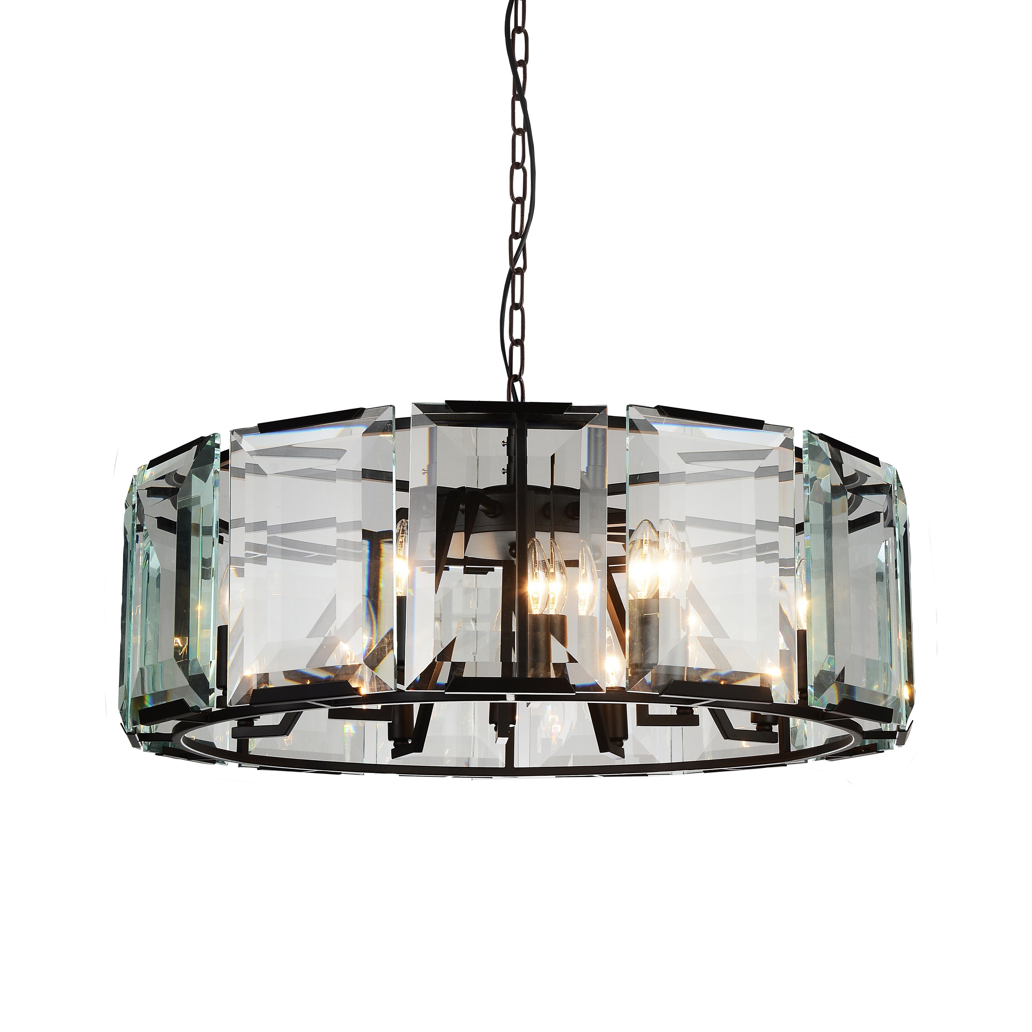 18 Light Chandelier with Black Finish and Clear Crystals - Chandeliers For Bedrooms by Overstock.com