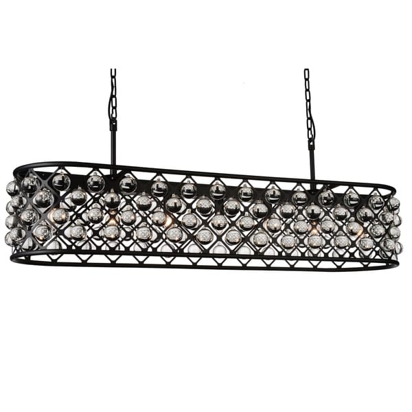 8 Light Chandelier With Black Finish And Clear Crystals Free 8 Light Chandelier With Black Finish And Clear Crystals