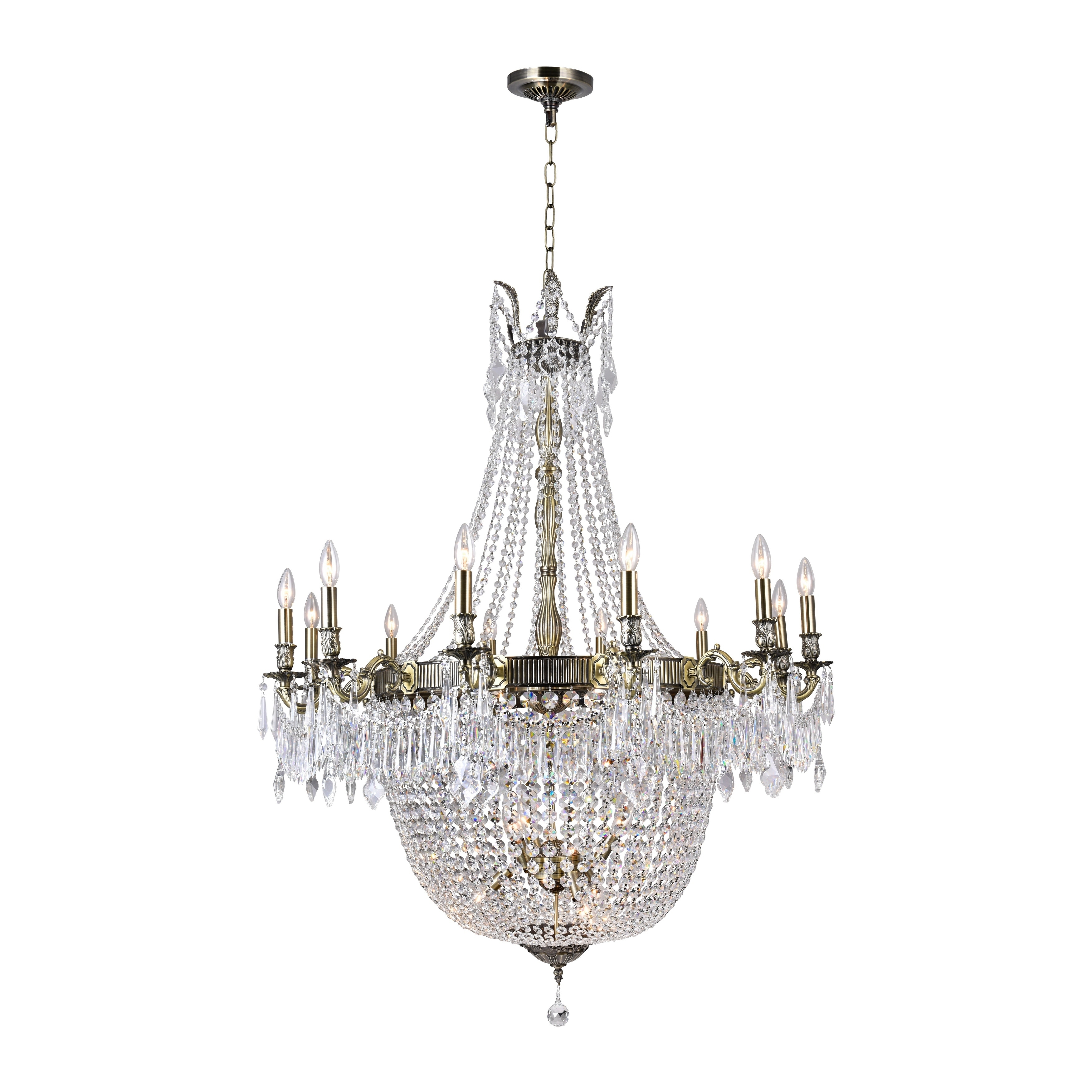 24 Light Chandelier with Antique Brass Finish - Chandeliers For Bedrooms by Overstock.com