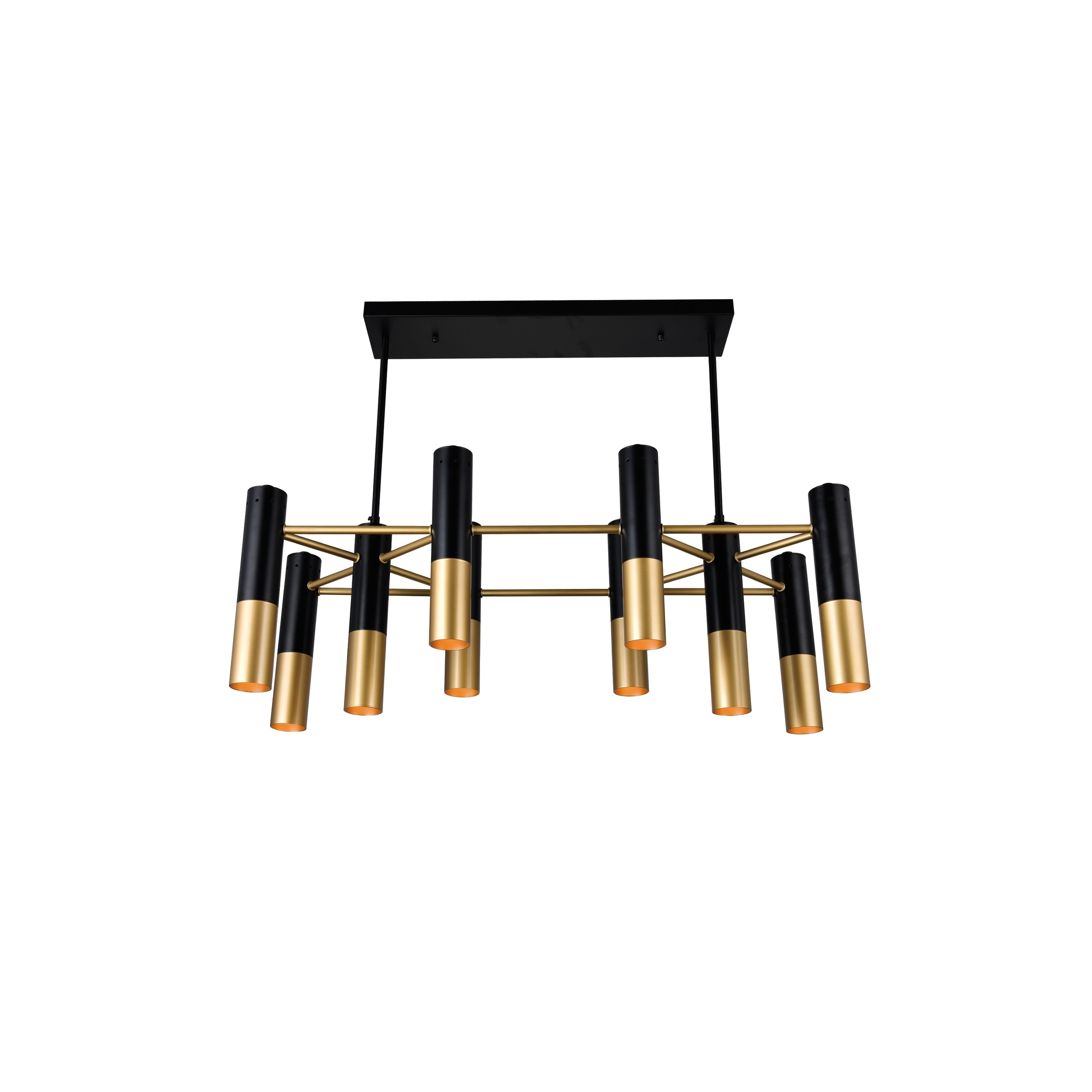 Silver Orchid Togo Matte Black & Satin Gold 10-light Chandelier - Chandeliers For Bedrooms by Overstock.com