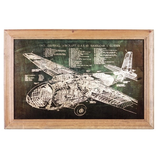 UTC57803 Wood Rectangle Wall Art of "1943 General Aircraft GAL. 49 Ha