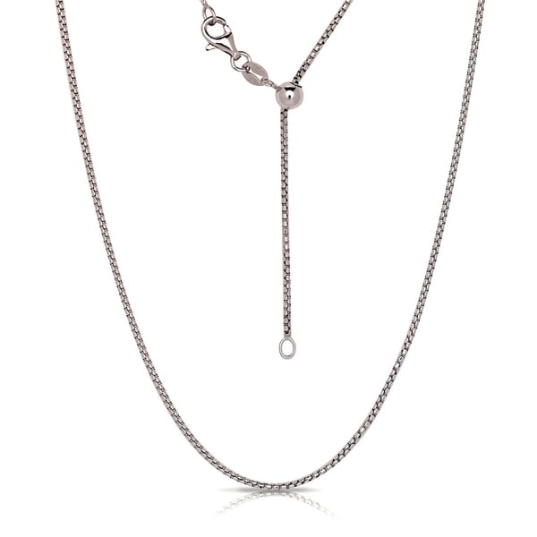 Solid 925 Sterling Silver 1mm Half Round Box Chain Necklace