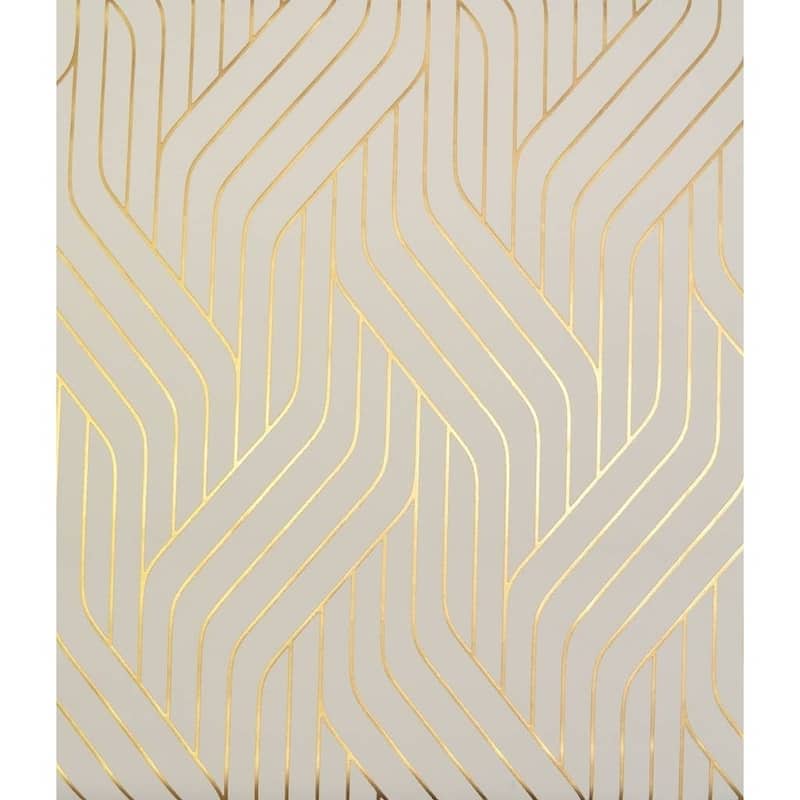 Cooper Ebb And Flow Metallic Wallpaper - 20.8 In. x 32.8 Ft. = 56.9 Sq. Ft. - almond/gold