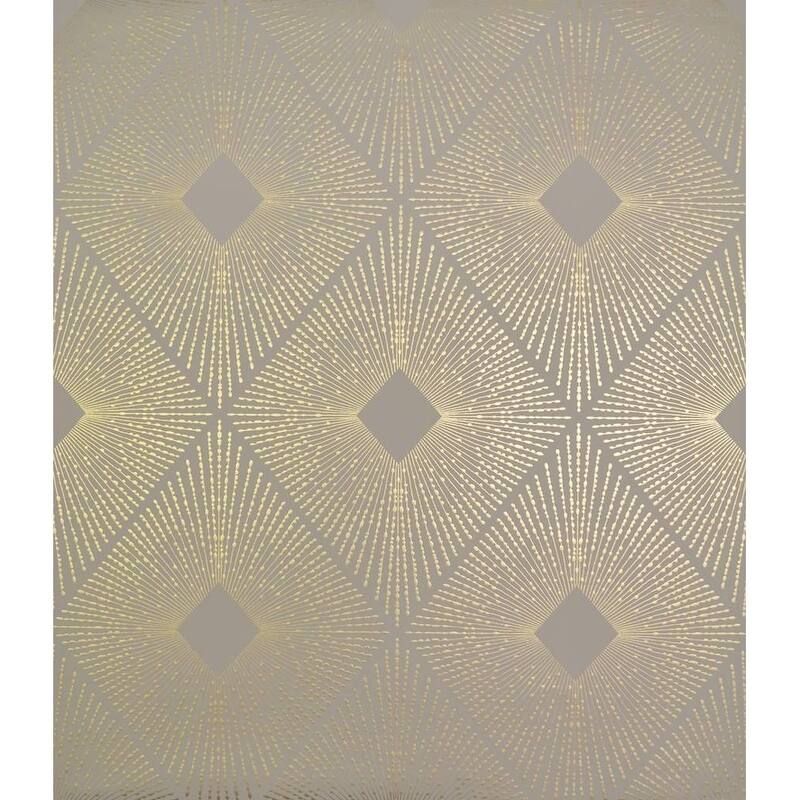 Cooper Harlowe 56.9 Square Foot Glam Metallic Look Geometric Wallpaper - 20.8 In. x 32.8 Ft. = 56.9 Sq. Ft. - khaki/gold