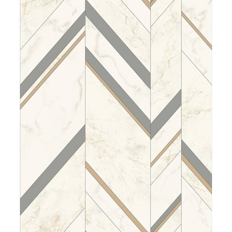 Groveland Marble Chevron Wallpaper (56.9 Sq. Ft.)