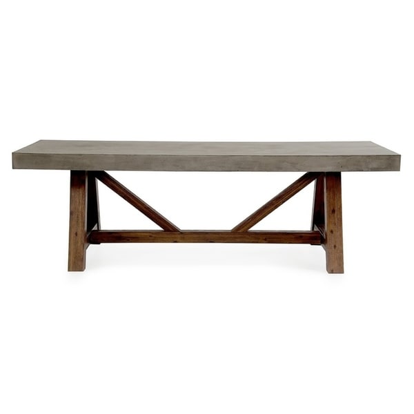 Modrest Revok Modern Concrete Acacia Dining Table Modrest Revok Modern Concrete Acacia Dining Table