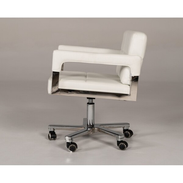 Shop Modrest Craig Modern White Bonded Leather Office Chair Free