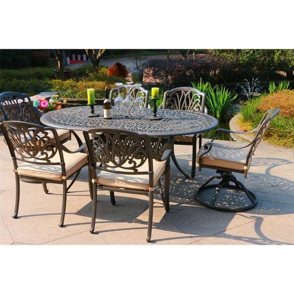 Shop Saybrook Cushioned 42 Inch X 72 Inch Oval Table Dining Set 7