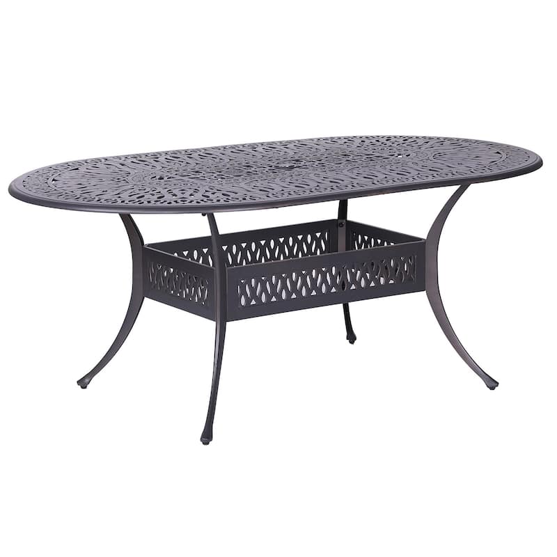Saybrook Sunbrella Cushioned 42-inch x 72-inch Oval Table Dining Set (7-piece Set)