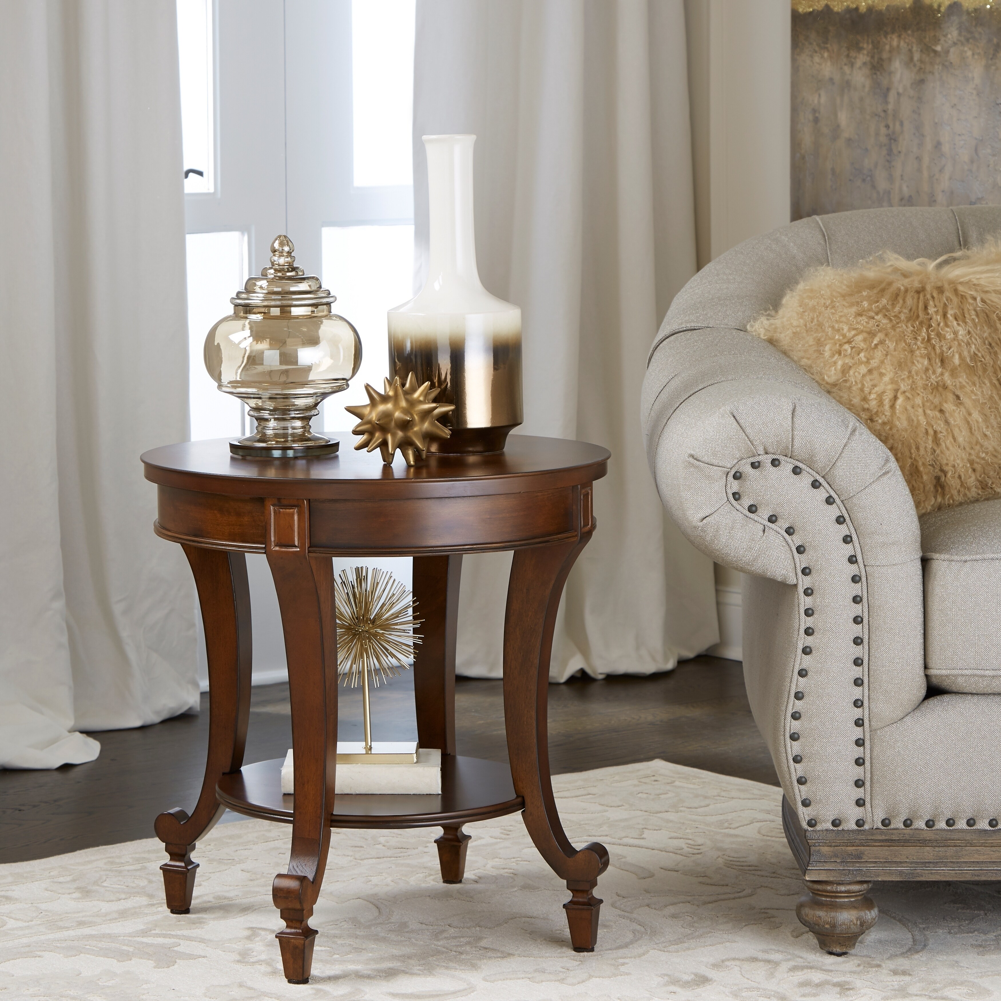 Shop Gracewood Hollow Dones Traditional Cinnamon Round End Table