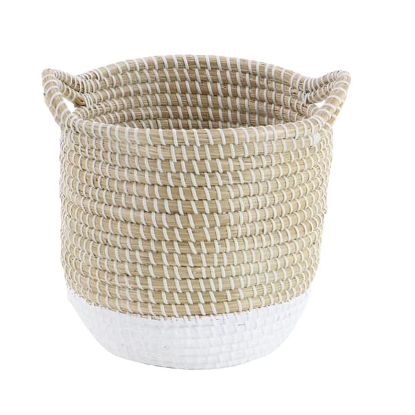 Large Seagrass Basket in Natural//White