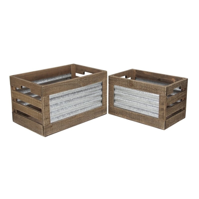 Galt International Storage Box Set Decorative Storage Box w/Hinged Lid  Classic Design Wood Decor Boxes with Geometric Clasp Storage for Bedroom &  Home