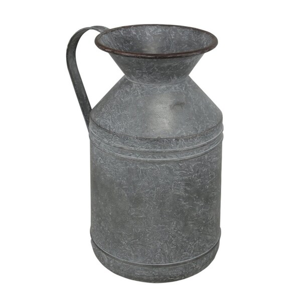 Cheung's Gray Wash Metal Farmhouse Styled Milk Jug - Large