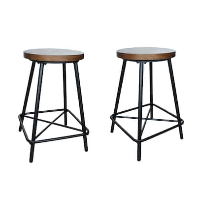 Thatcher Elm/ Black Stool (Set of 2)