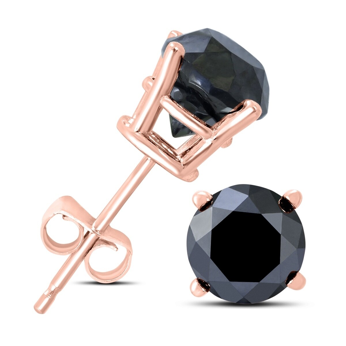 2 carat black diamond stud earrings