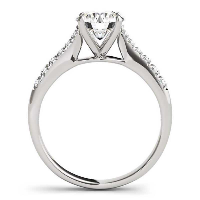 Auriya Classic 1 1/2ct Moissanite and Diamond Engagement Ring 1/5ctw 14K Gold