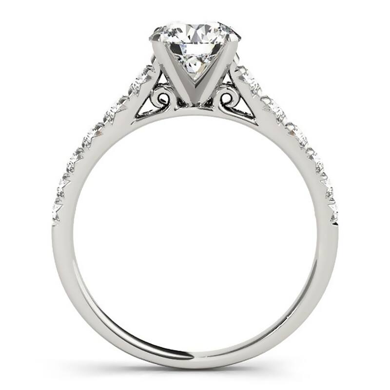 Auriya 14k Gold Classic 1ct Moissanite and Diamond Engagement Ring 1/3ctw