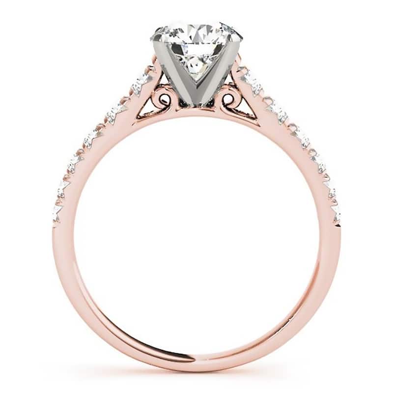 Auriya Classic 1 1/2ct Moissanite and Diamond Engagement Ring 1/3ctw 14K Gold