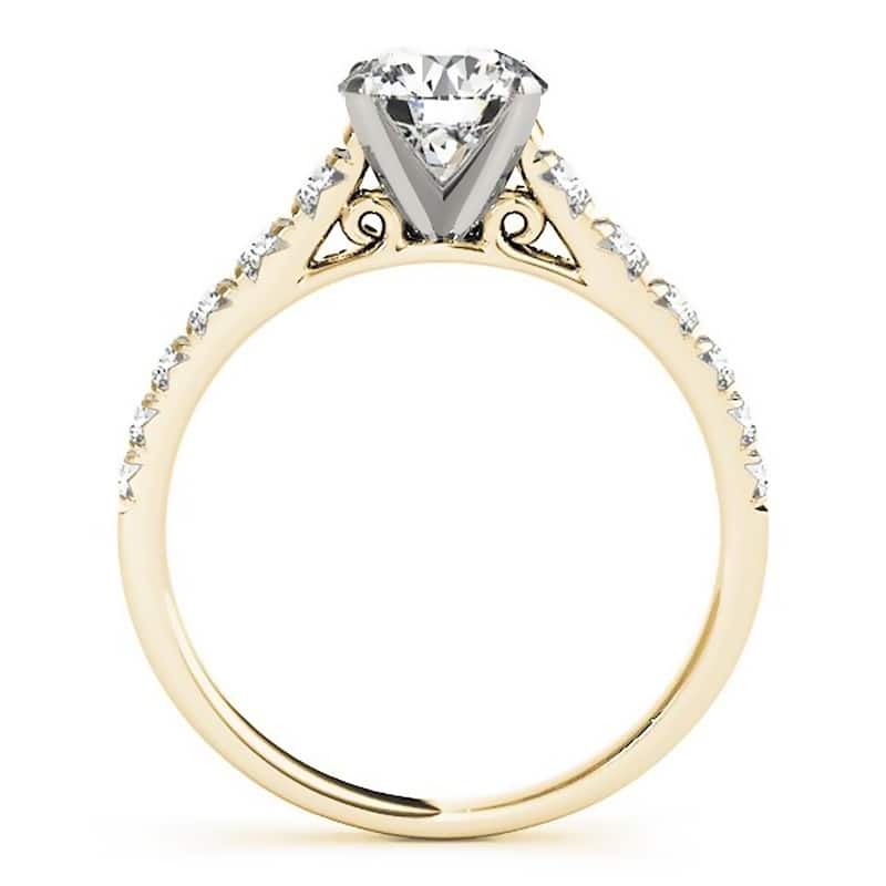 Auriya Classic 1 1/2ct Moissanite and Diamond Engagement Ring 1/3ctw 14K Gold