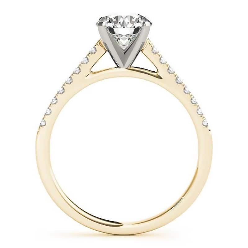 Auriya Classic 2ct Moissanite and Diamond Engagement Ring 1/6ctw 14K Gold