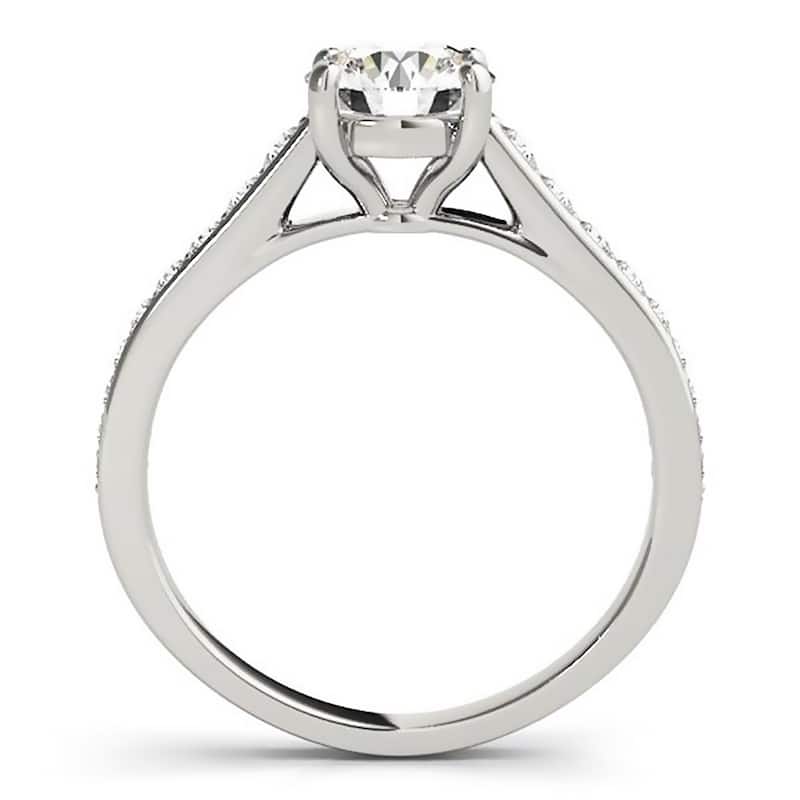Auriya Round 3/4ct Moissanite and 1/3ctw Diamond Engagement Ring 14K Gold