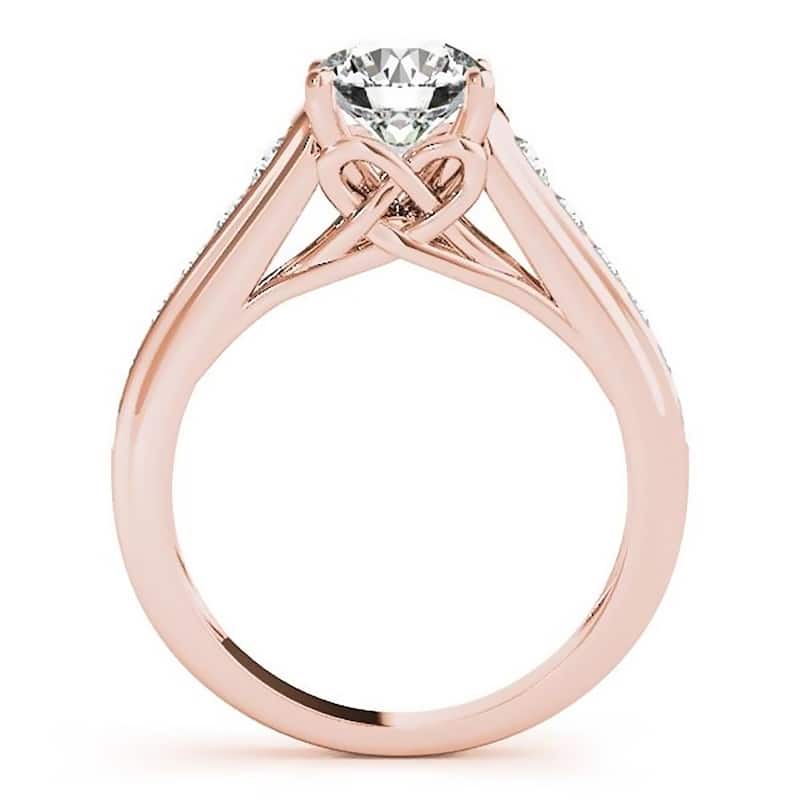 Auriya Modern 2ct Moissanite and Diamond Engagement Ring 3/8ctw 14K Gold