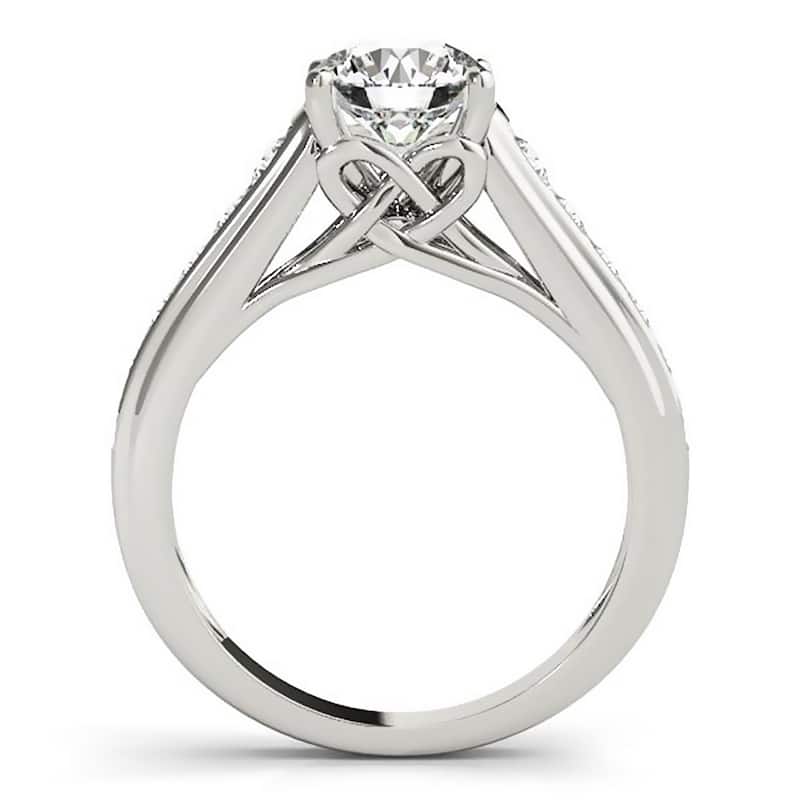 Auriya 14k Gold Modern 1 1/2ct Moissanite and Diamond Engagement Ring 3/8ctw