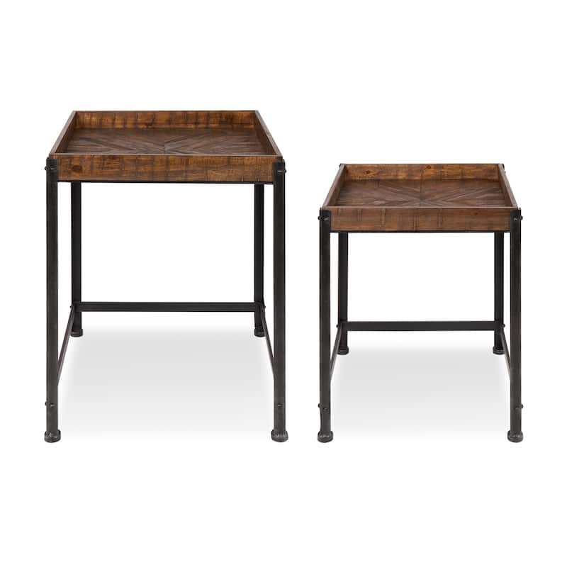 Kate and Laurel Marsh Wood and Metal Accent Table Set