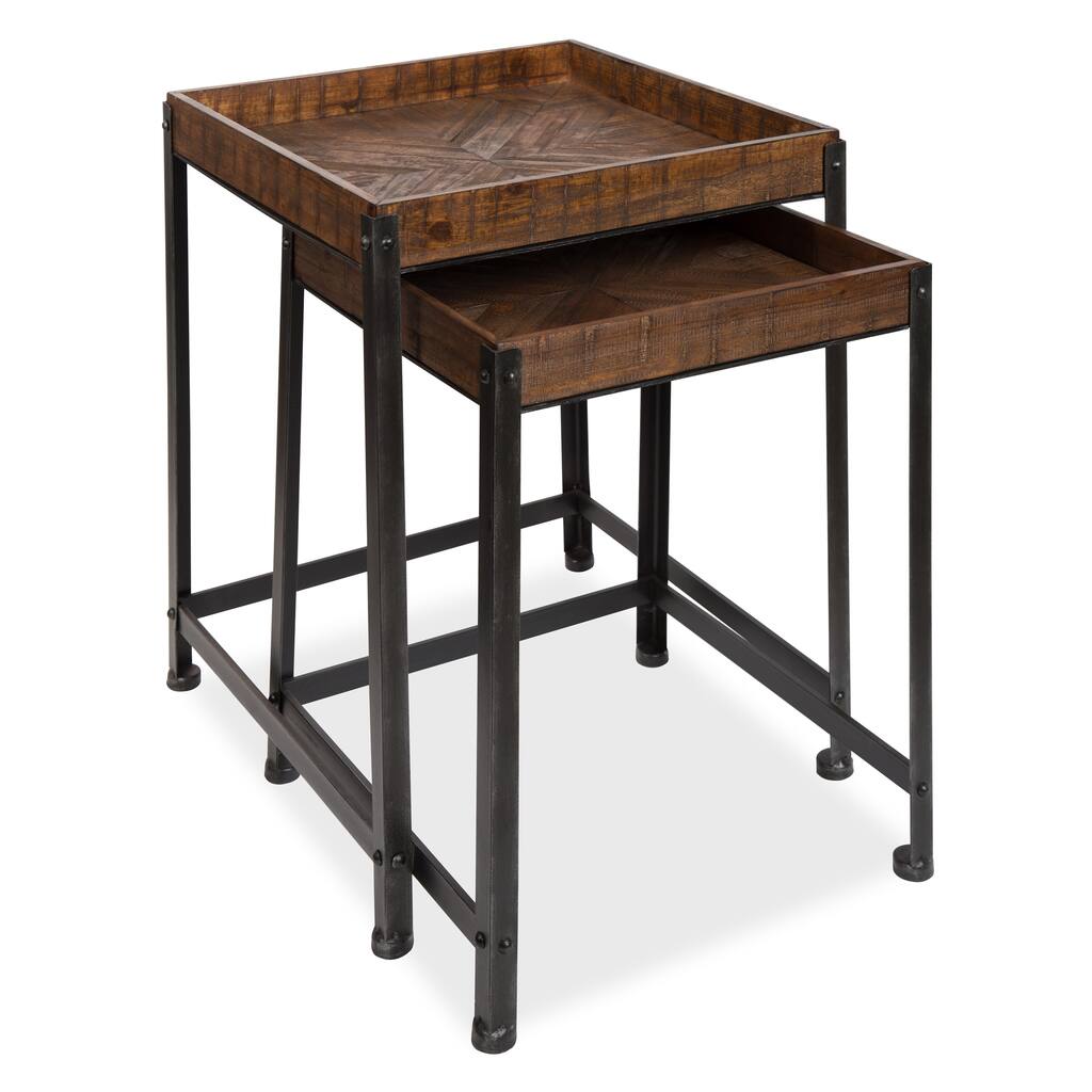 Kate and Laurel Marsh Wood and Metal Accent Table Set