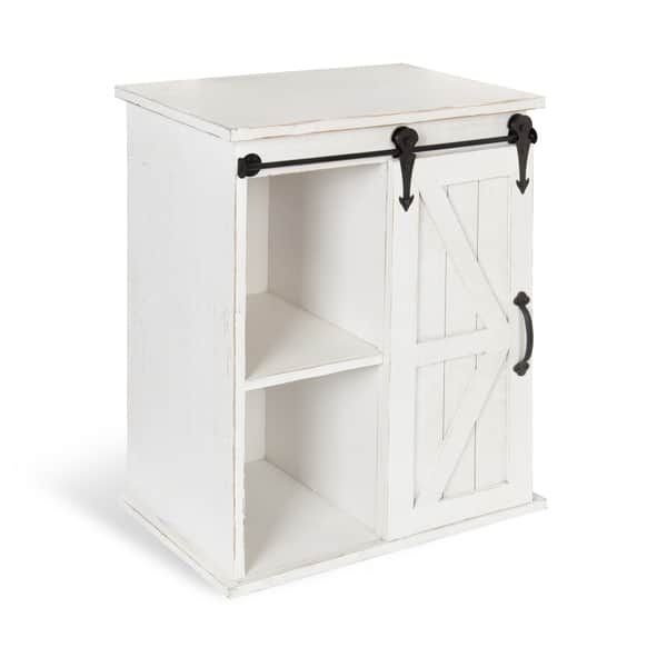 Shop Black Friday Deals On Kate And Laurel Cates Wood End Table With Sliding Barn Door Overstock 22700393