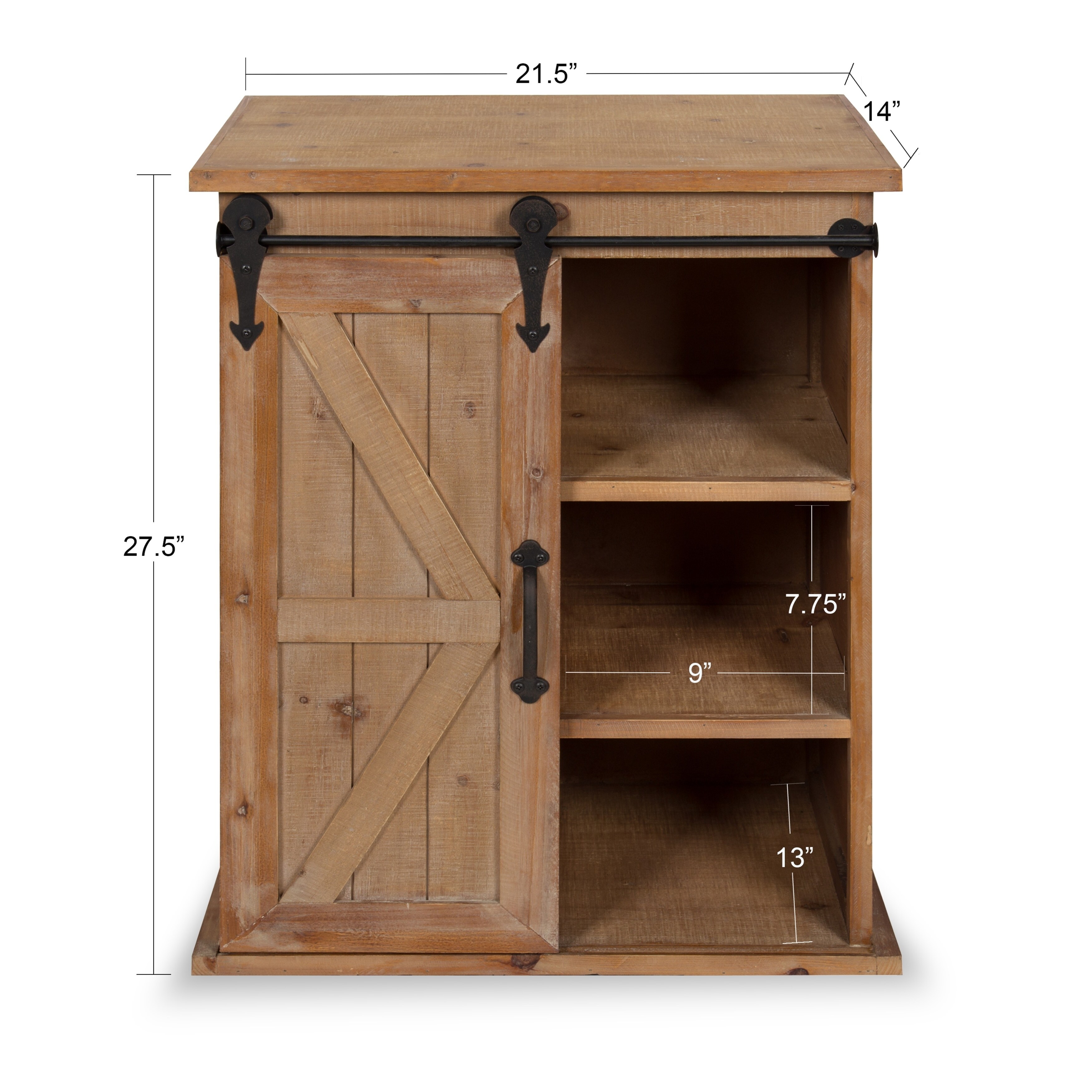 Shop Kate And Laurel Cates Wood End Table With Sliding Barn Door